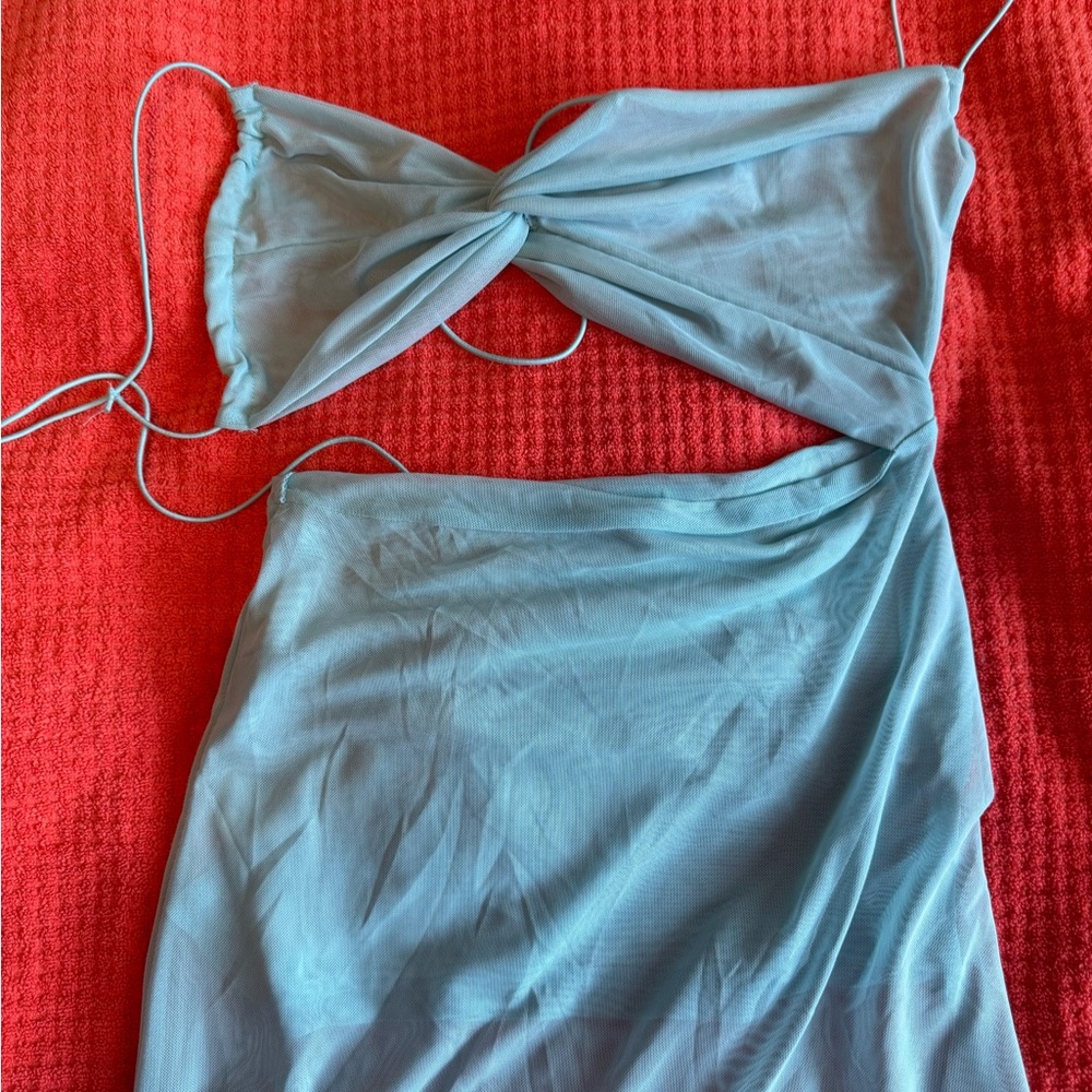Blue Twist-Front Cover-up